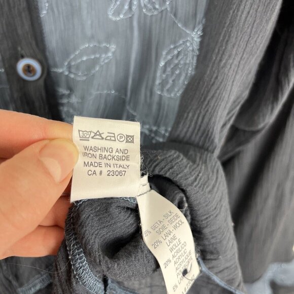 Elisa Cavaletti Lagenlook Boho Flowy Wool-Silk-Blend Blouse Womens Size S - Picture 7 of 13